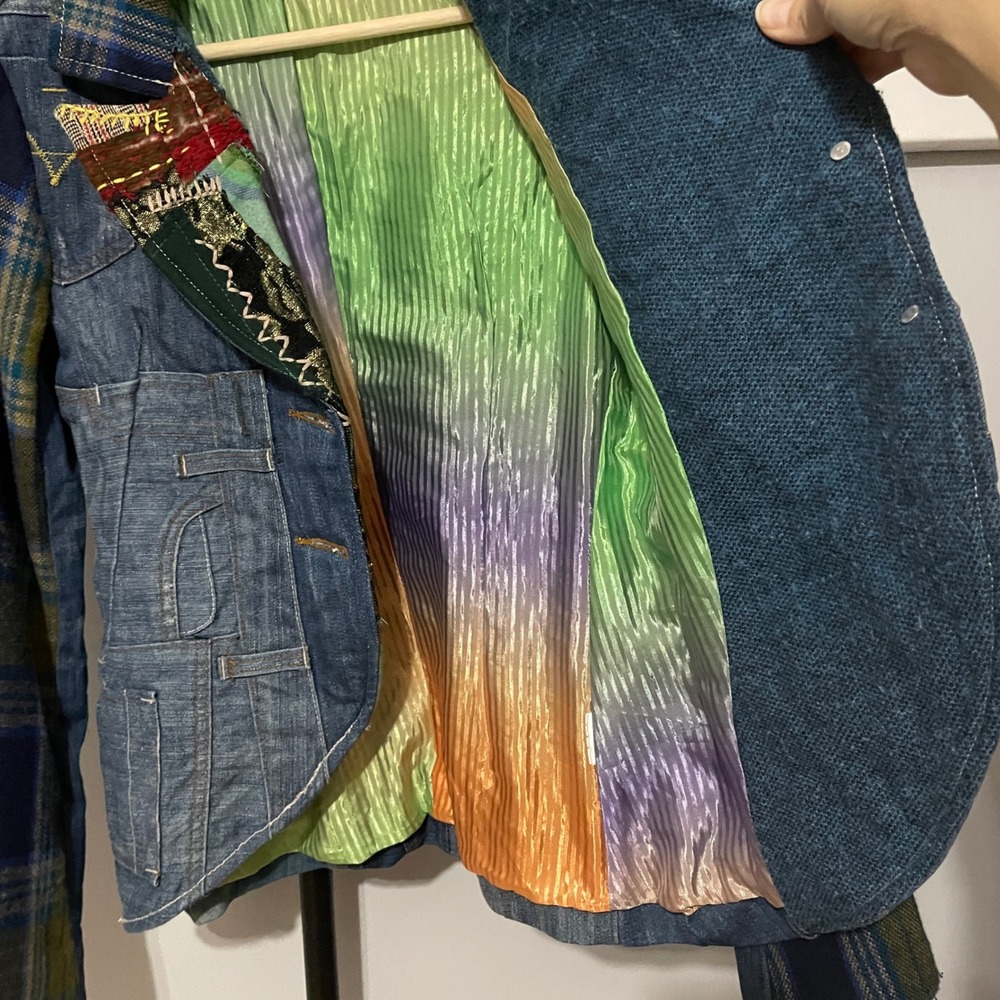 Desigual Denim Patchwork Blazer Jacket Women's EU… - image 7